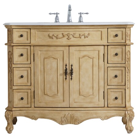 Elegant Decor 42 Inch Single Bathroom Vanity In Light Antique Beige VF10142AB
